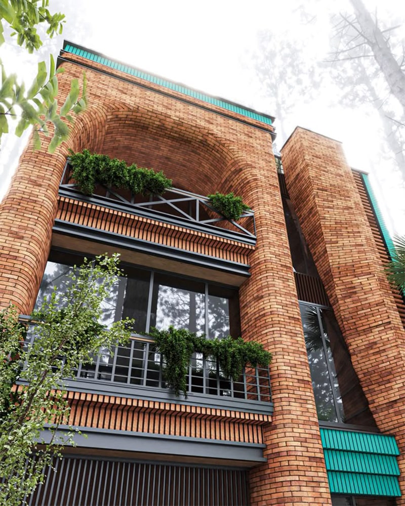 طراحی نمای آجری