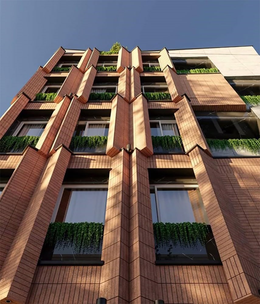 طراحی نمای آجری