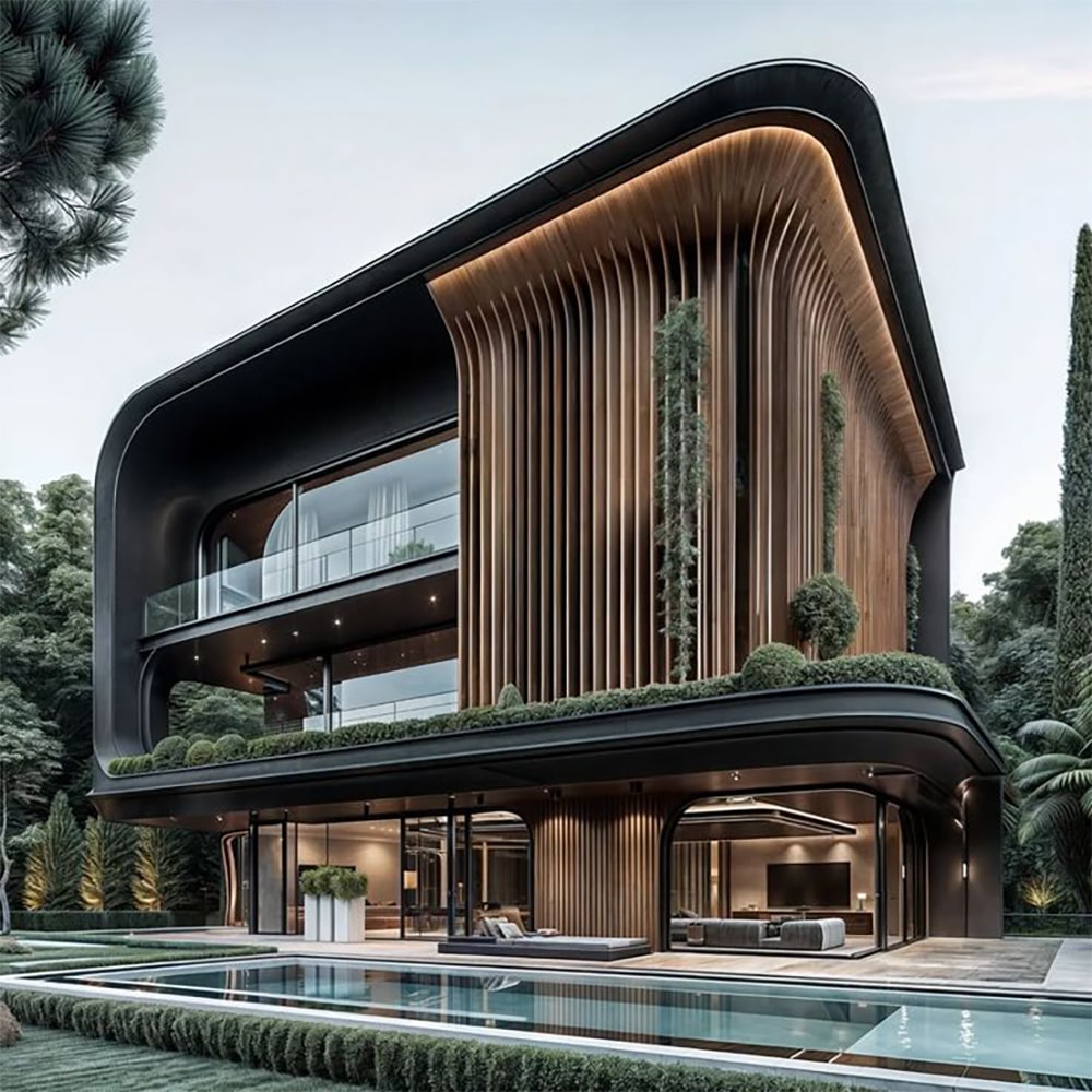 طراحی نمای چوبی