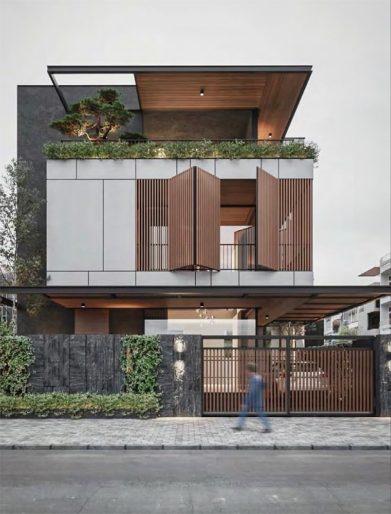 طراحی نمای چوبی